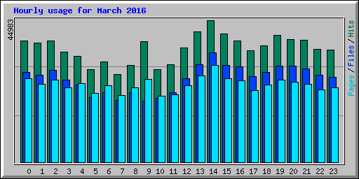 Hourly usage for March 2016