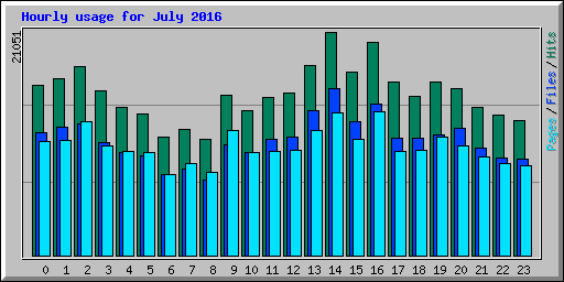 Hourly usage for July 2016