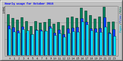 Hourly usage for October 2016